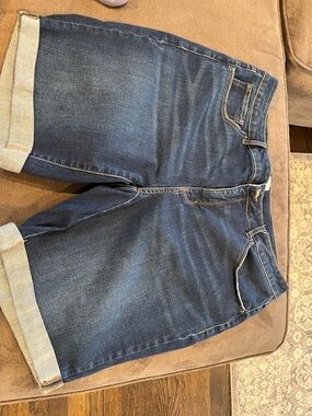 Time and Tru Two-Tone Denim Shorts with Contrast Stitching